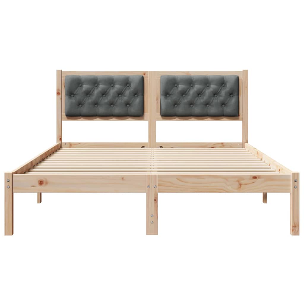 Bed Frame with Headboard Dark Grey 140 x 190 cm Fabric
